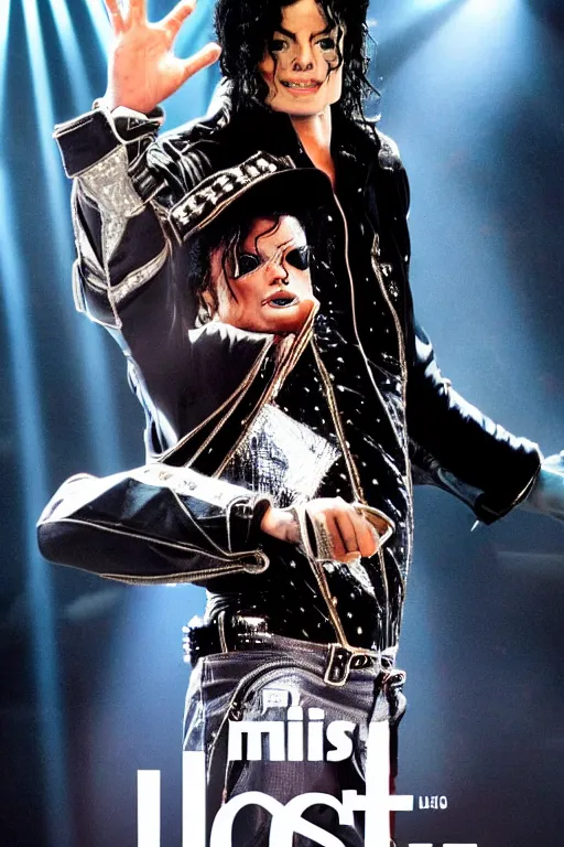 Image similar to this is it concert poster 2 0 0 9 king of pop, michael jackson 2 0 0 9 shades style, promotional, o 2 arena, london uhd, sharp, ultra realistic face, 4 k, cinematic, marvel, render, behind the scenes, leaked, set photo, detailed, modern, real life, sighting, photo real