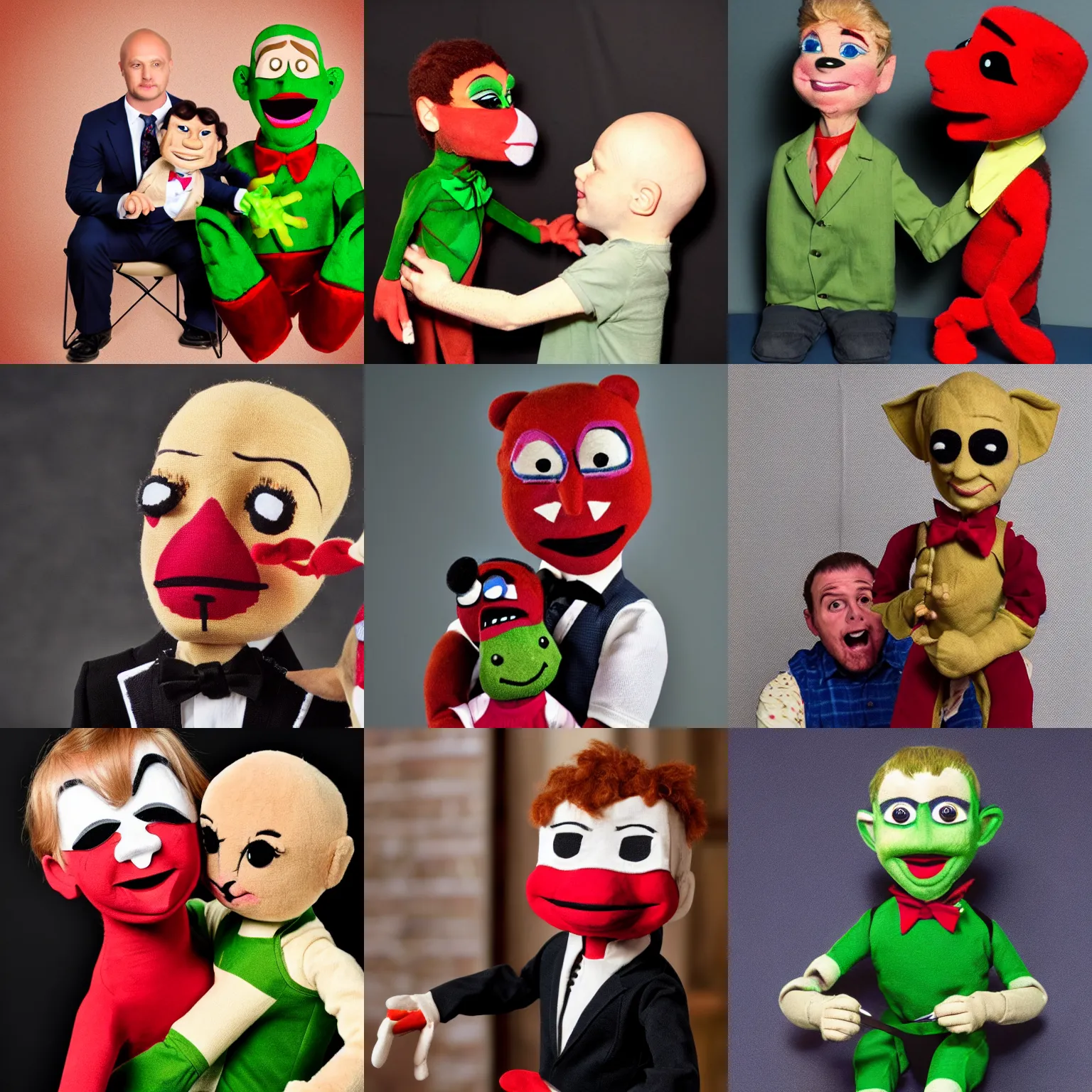 Prompt: a drax ventriloquist puppet