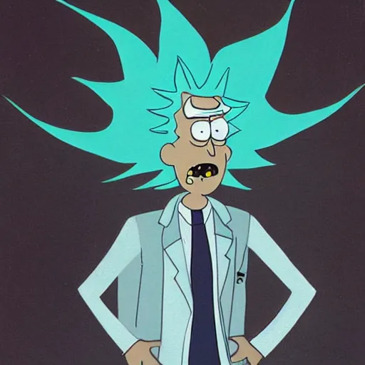 Image similar to Studio photograph of Rick Sanchez from Rick & Morty, taken by Annie Leibovitz