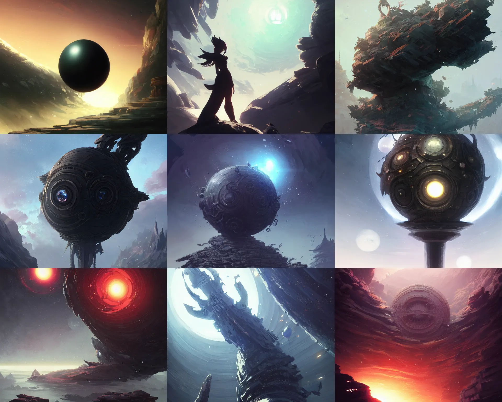 Prompt: black sphere, magnificent, close up, details, sharp focus, elegant, highly detailed, illustration, by Jordan Grimmer and greg rutkowski and PiNe(パイネ) and 薯子Imoko and 香川悠作 and wlop and maya takamura, intricate, beautiful, Trending artstation, pixiv, digital Art