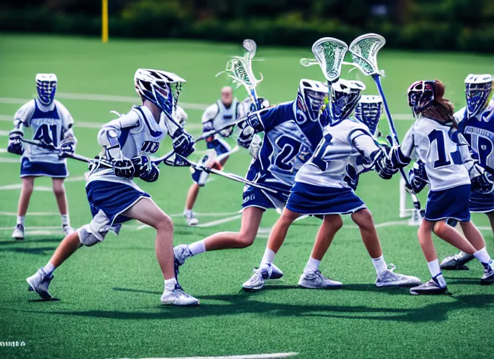 Image similar to photo of the lacrosse team, playing intergalactic championship versus chitauri. Highly detailed 8k. Intricate. Sony a7r iv 55mm. Award winning.