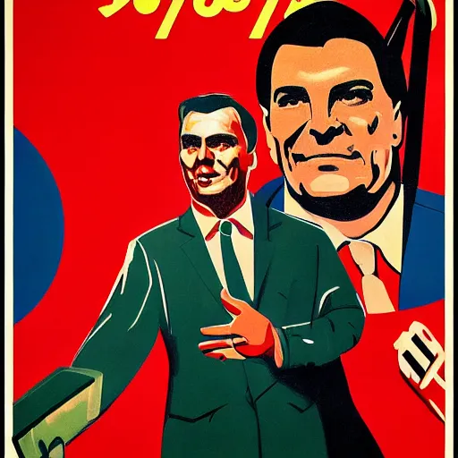 Image similar to soviet propaganda poster of jair bolsonaro, soviet art, 4 k, viktor semenovich