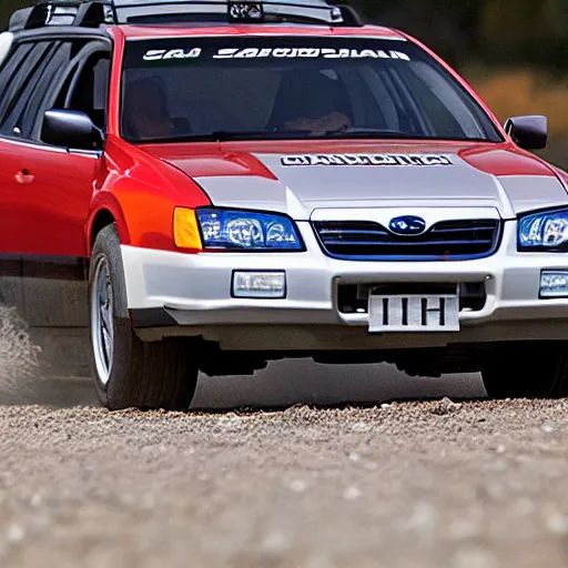 Prompt: cannonball run subaru outback,