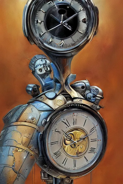 Image similar to the keeper of time, watches and all ticking things,, painted by wally wood and matt jefferies, trending on artstation, bright macro view pixar, award - winning, blueprint, chillwave, realism