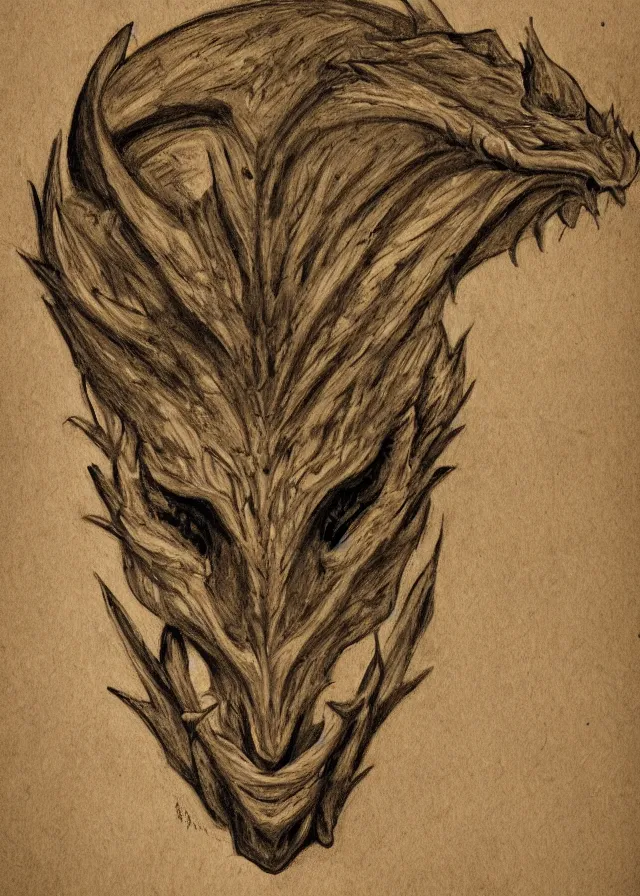 Prompt: portrait of a dragon's head,