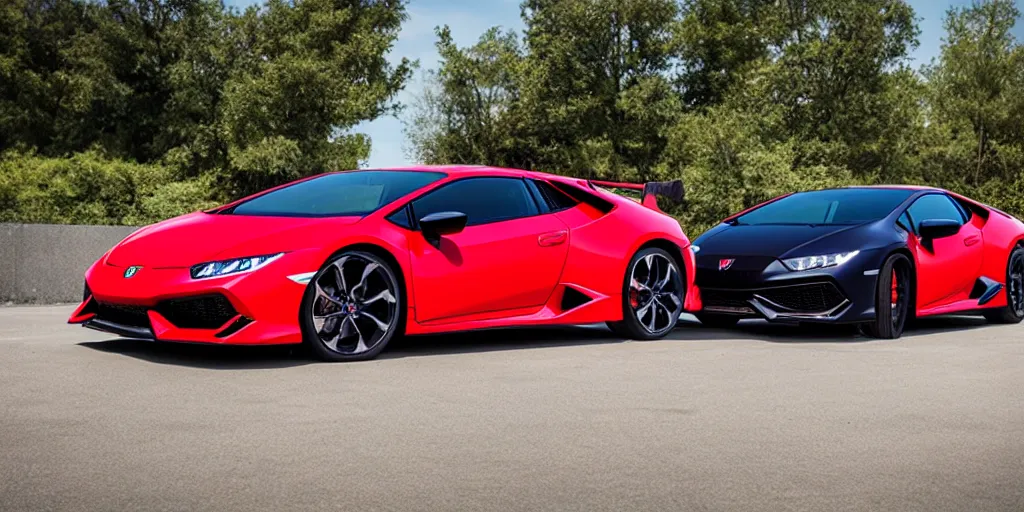 Image similar to honda civic in the shape of lamborghini huracan