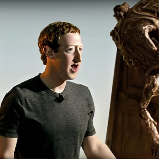 Image similar to a film still of mark Zuckerberg in the movie 300, high quality