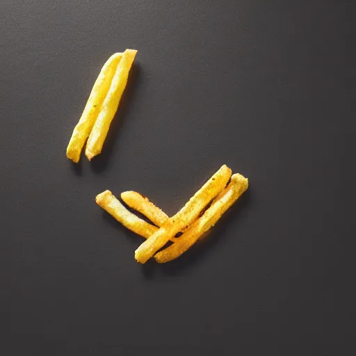 Image similar to photo of [ a single salted french fry chip ] shaped like that looks like stephen fry as a pixar character hybrid intercross mix cinematic lighting