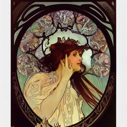 Image similar to Dream by Alphonse Mucha