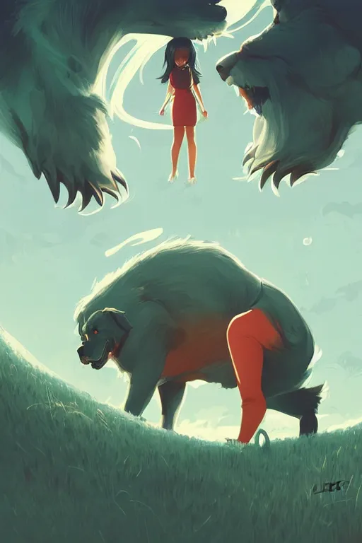 Prompt: monster dog, big, smooth, centered, solid bacgkround, median photoshop filter cutout vector behance, hd by artgerm, jesper ejsing, by rhads, makoto shinkai and lois van baarle, ilya kuvshinov, rossdraws, illustration, art by ilya kuvshinov and gustav klimt