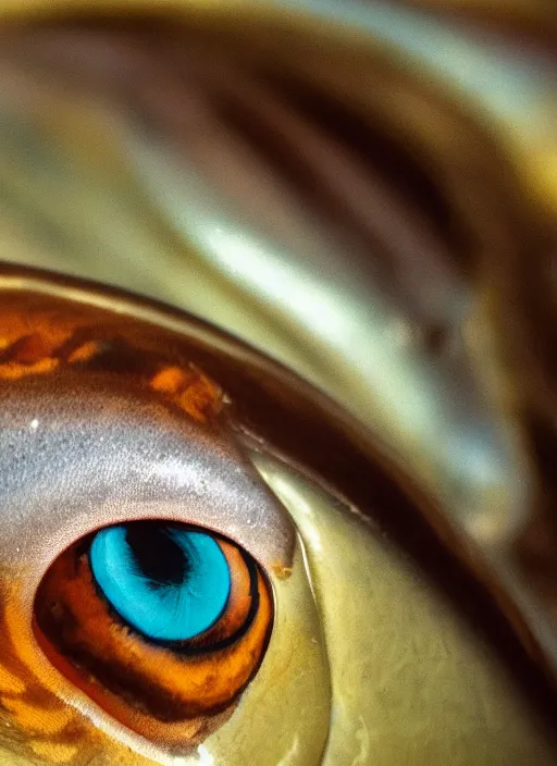 Prompt: portrait of a stunningly beautiful eye, 🐡