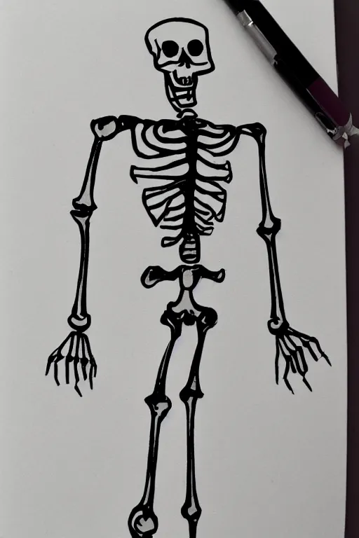 Image similar to silly drawing of a half life skeleton with a crowbar and gordon freeman hair on lined notebook paper