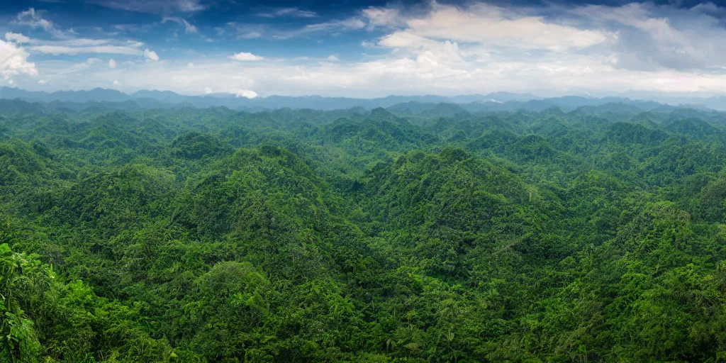 Image similar to photorealistic view of the hills of Bohol, 8k