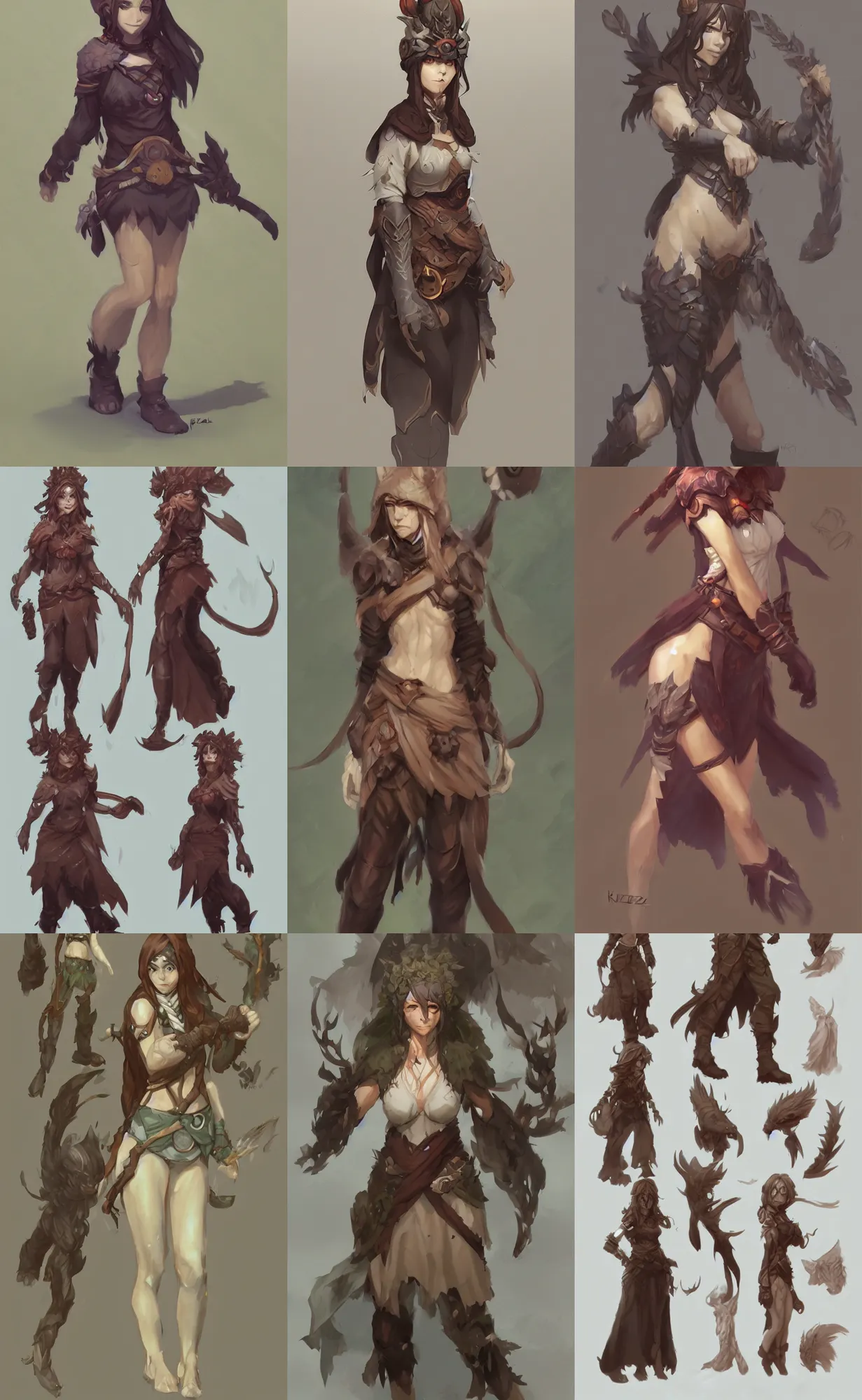 Prompt: detailed face, full body female druid by krenz cushart