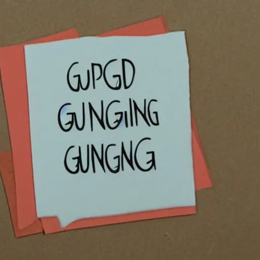 Image similar to a piece of paper that says ging ging gunga ging