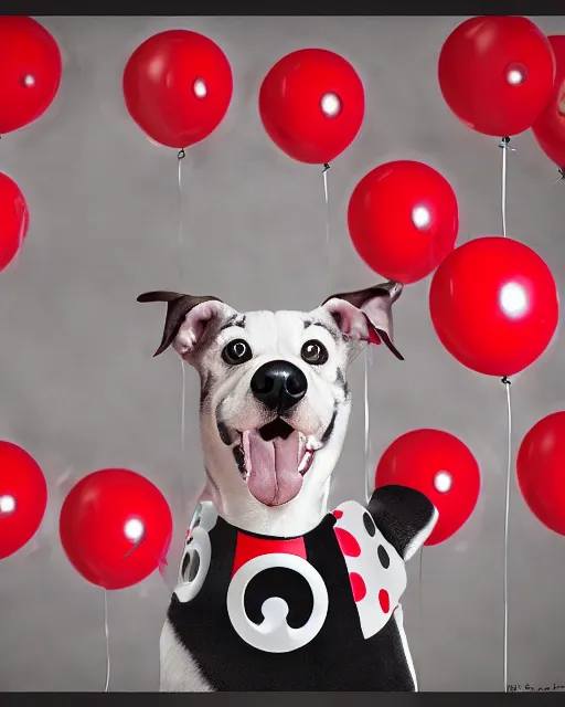 Image similar to target mascot dog bullseye happily surrounded by target logo and red balloons artistic ad campaign hd photo Leica Zeiss trending on artstation flickr