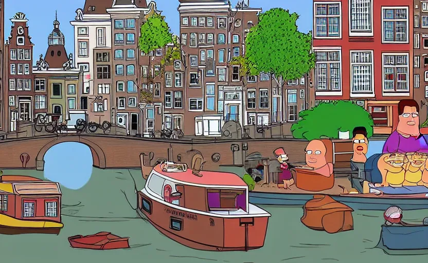 Prompt: Amsterdam in the style of family guy