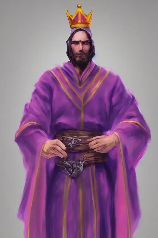 Image similar to king with a purple and scarlet robe, artstation