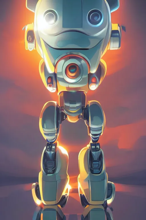 Image similar to metabots medabots medarotto medarot robot minimalist comics, behance hd by jesper ejsing, by rhads, makoto shinkai and lois van baarle, ilya kuvshinov, rossdraws global illumination ray tracing hdr radiating a glowing aura