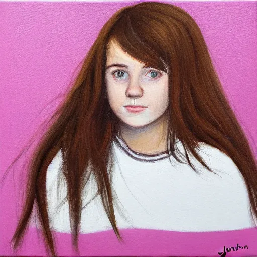 Image similar to https://s.mj.run/SVF9-OTU880 https://artbreeder.b-cdn.net/imgs/e304bf5b490f19c85cd53281a2de.jpeg portrait of a welsh teenage girl with dark brown hair, glowing skin, delicate features, amelie poulain, fantasy, intricate, elegant, dress shirt, highly detailed, digital painting, artstation, concept art, smooth, sharp focus, illustration, art by Krenz Cushart and Artem Demura and alphonse mucha