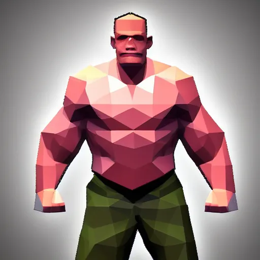 Prompt: Low poly John Cena PS1 style graphics