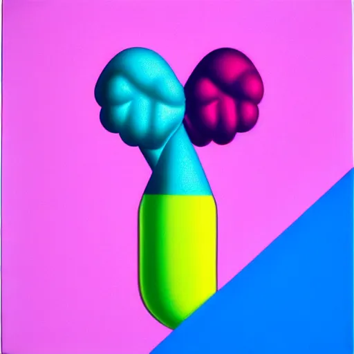 Prompt: lips on plastic straw by shusei nagaoka, kaws, david rudnick, airbrush on canvas, pastell colours, cell shaded, 8 k