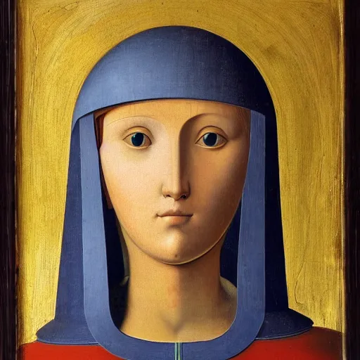 Prompt: a portrait of a robot by fra angelico