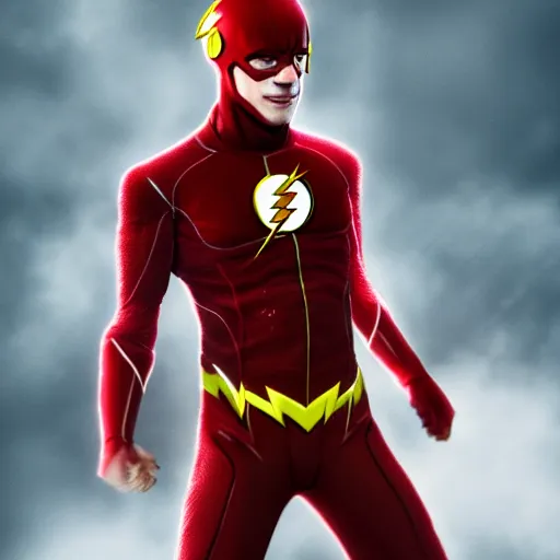 Prompt: barry allen as the flash, trending on artstation, deviantart, 4k,