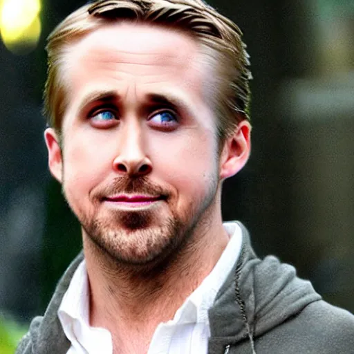 Image similar to ryan gosling morphing into a cat