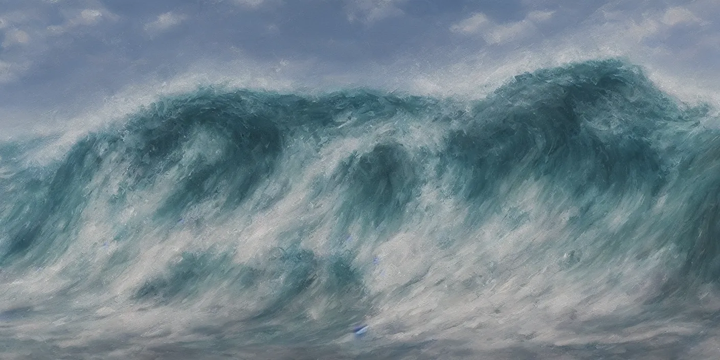 Image similar to a wave, cinematic lighting, detailed oil painting, hyperrealistic, 8k