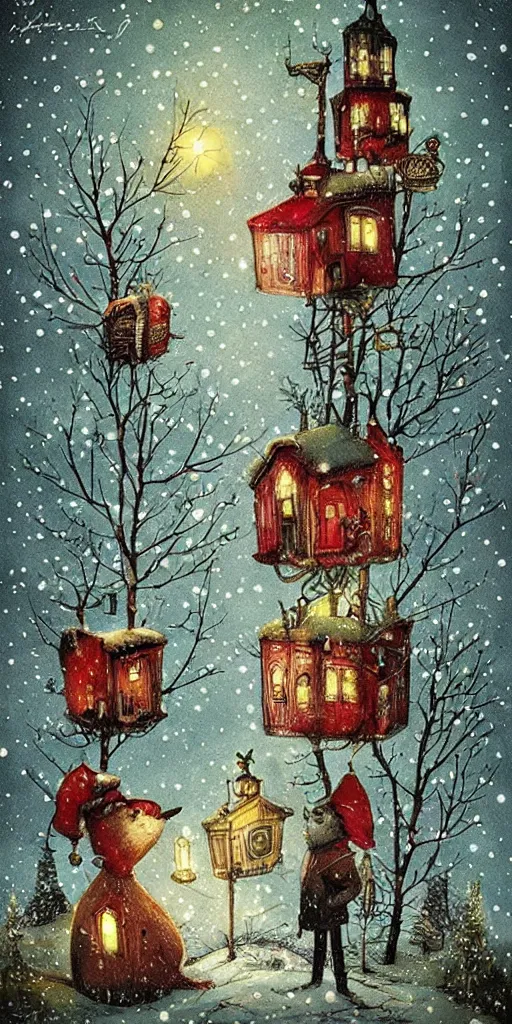 Image similar to a christmas card scene by alexander jansson