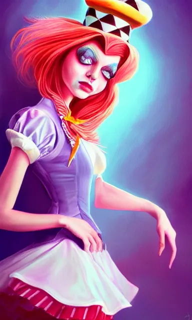 Image similar to alice from alice in wonder land, portrait, sharp focus, digital art, trippy, concept art, dynamic lighting, art by emylie boivin, rossdraws