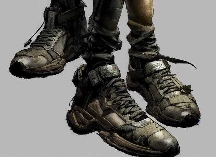 Prompt: sneakers of groot by yoji shinkawa, octane render