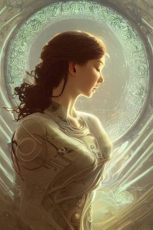 Prompt: do androids dream of electric sheep, intricate, elegant, highly detailed, digital painting, artstation, concept art, smooth, sharp focus, illustration, art by artgerm and greg rutkowski and alphonse mucha