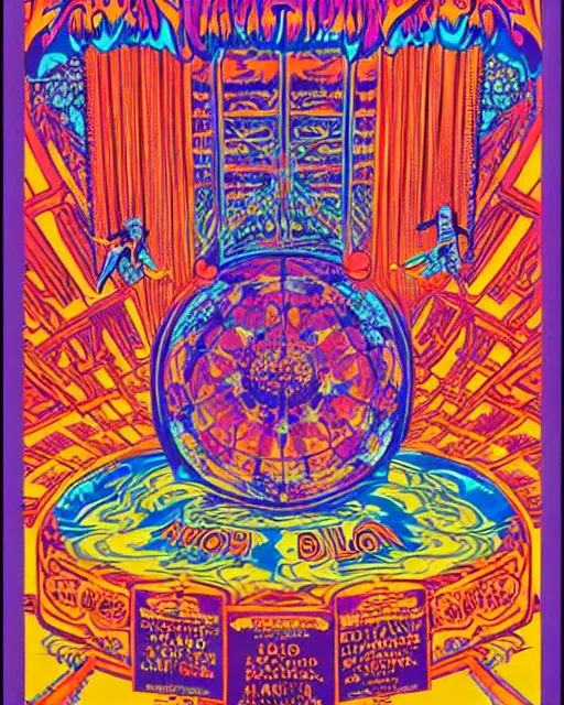 Image similar to avalon ballroom poster art by victor moscoso