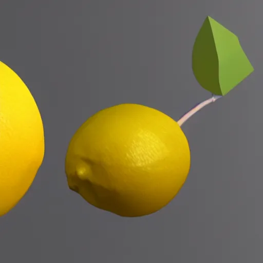 Prompt: a render of a low polygon lemon, unreal engine