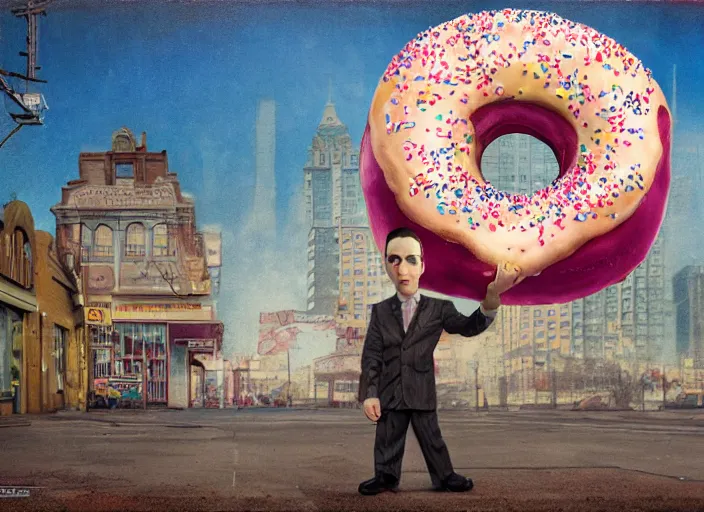 Image similar to the agent donut, lowbrow, matte painting, 3 - d highly detailed, in the style of mark ryden,