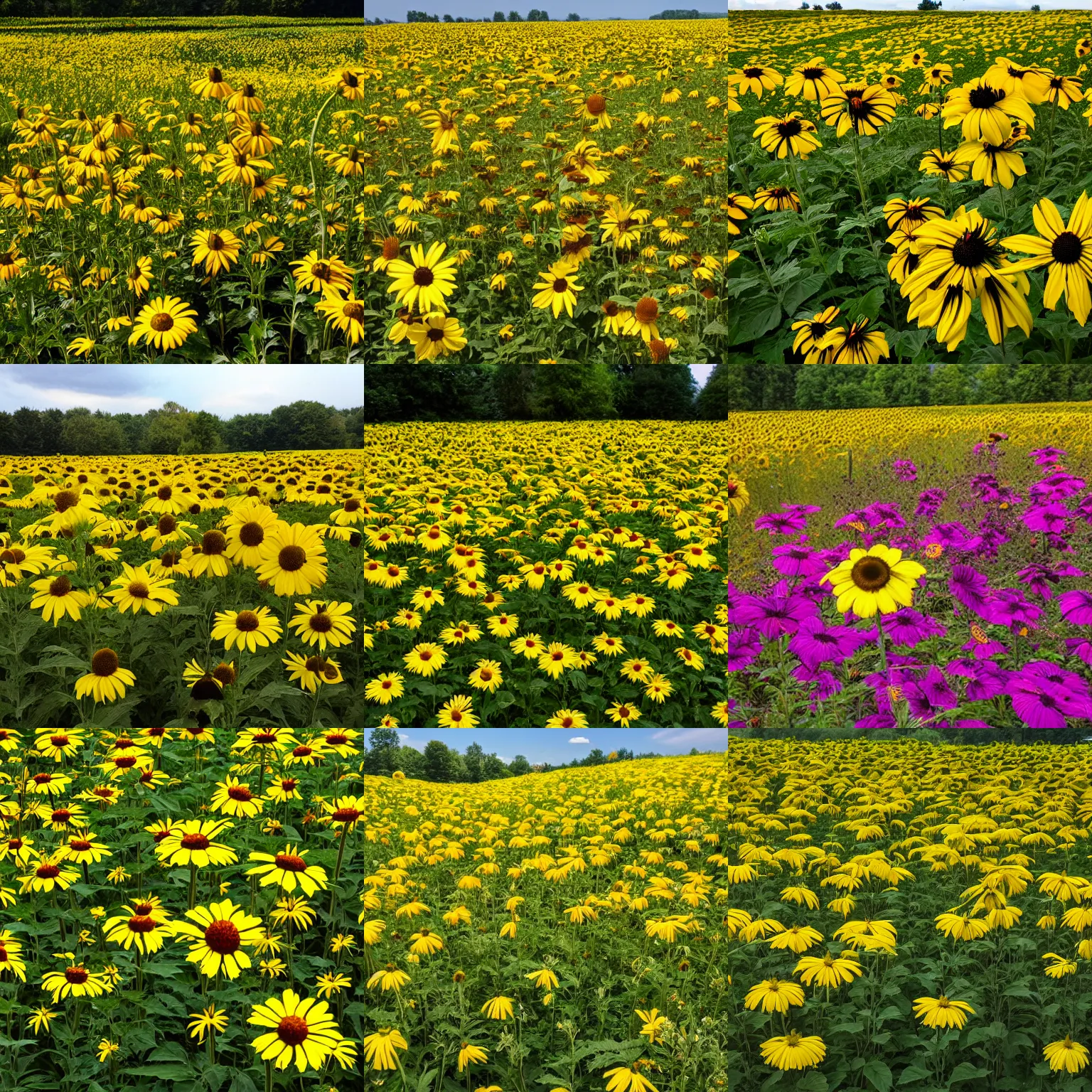 Prompt: a field of rudbeckia