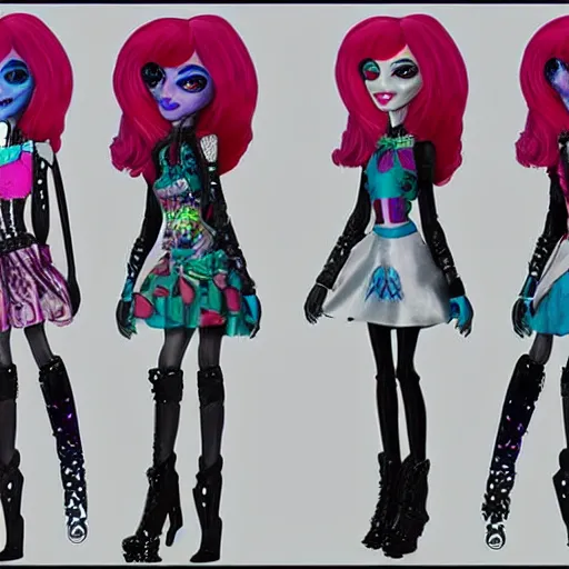 Prompt: saren arterius, saren concept art, monster high, fashion dolls, 4 k