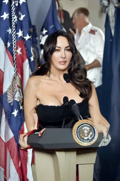 Prompt: Monica Bellucci as the President of the USA