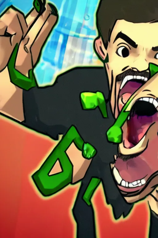 Prompt: Jacksepticeye screaming at the top of his voice