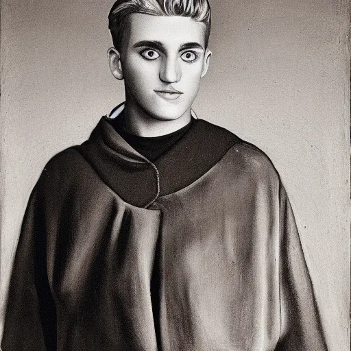 Prompt: a portrait of jake paul by man ray