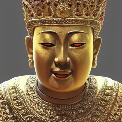 Prompt: sculpture of king ramkhamhaeng, king of sukothai, made by michelangelo, art station, concept art