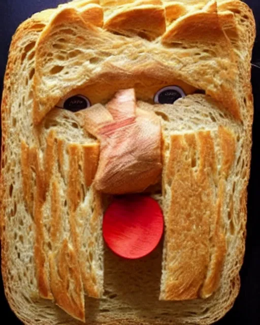 Image similar to donald trump made out of bread