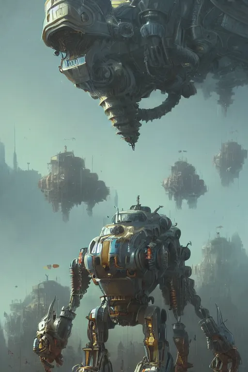 Image similar to mech prince, highly detailed, dscifi, fantasy, highly detailed, digital painting, trending on artstation, concept art, sharp focus, illustration, global illumination, shaded, art by greg rutkowski and simon stalenhag