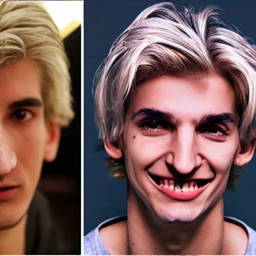 Image similar to really ugly xqc, big nose, crookedd teeth