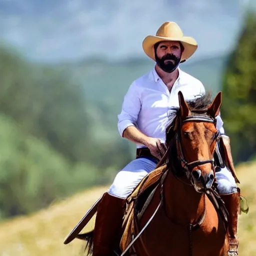 Image similar to santiago abascal santiago abascal riding a horse saving the planet from the clutches of communism