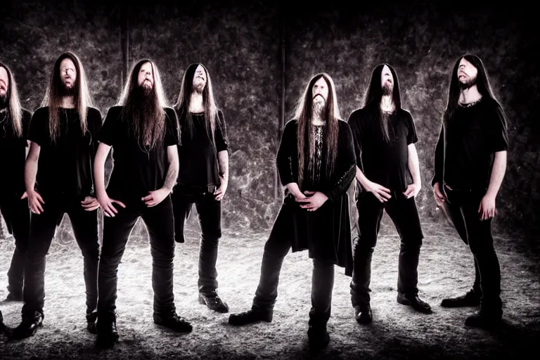 Image similar to a christian religious black metal band playing christian black metal, stage outfits, cinematic, elegant, professional studio light, real dlsr photography, sharp focus, 4 k, ultra hd, sense of awe, high fashion