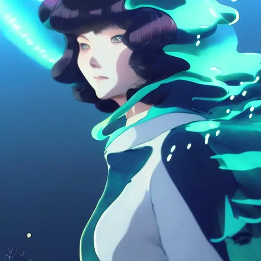 Image similar to tatsumaki aqua wearing a jacket, trending on pixiv, light and shadow effects, intricate, highly detailed, digital painting, art station, concept art, smooth, sharp focus, illustration, advanced digital anime art, atmospheric lighting, detailed face, by wlop ilya kuvshinov krenz cushart