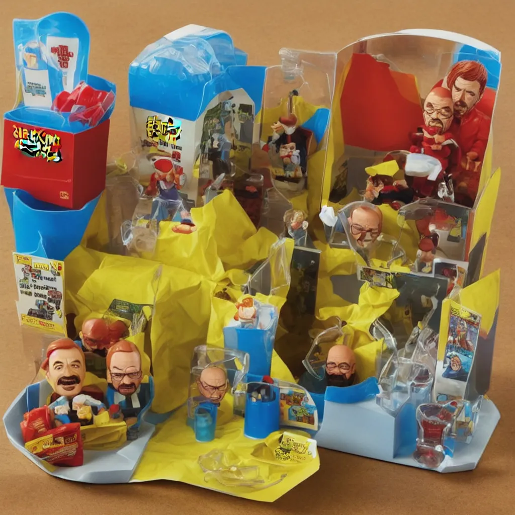 Prompt: breaking bad happy meal toy, photo